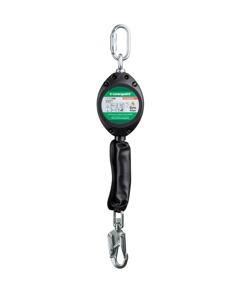 Sistema anticaduta retrattile Coverguard Ostria, lunghezza 6 metri - moschettoni automatici