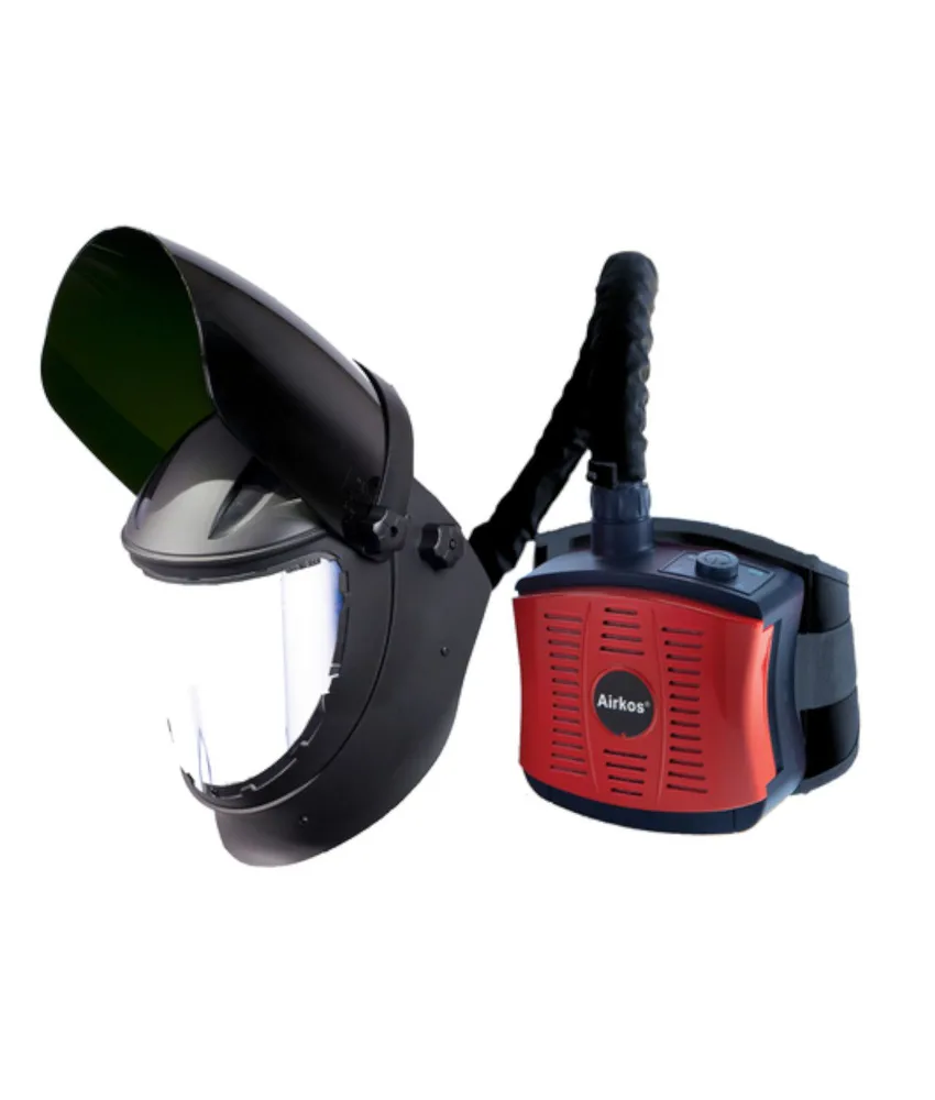 Visore per saldatura con sistema filtrante Weltek Navitek Airkos Visor, allarme di intasamento del filtro - 2 flussi d'aria