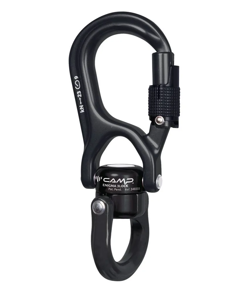 ENIGMA 3LOCK BLACK - Connettore girevole Camp, connettore girevole dotato di un anello apribile