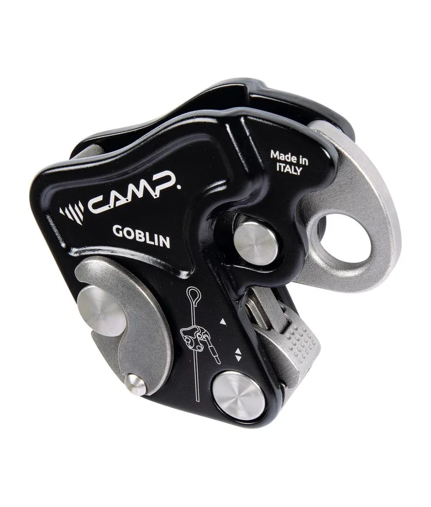 GOBLIN BLACK - Anticaduta per corda Camp, Innovativo dispositivo anticaduta per corde semi-statiche da 10 a 11 mm.