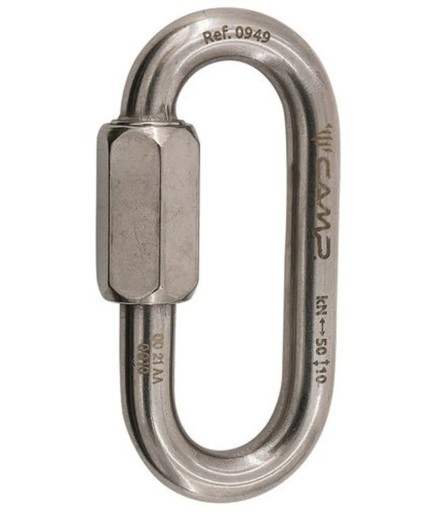 Moschettone Camp Oval Quick Link Stainless, per connessioni fisse ad alta resistenza