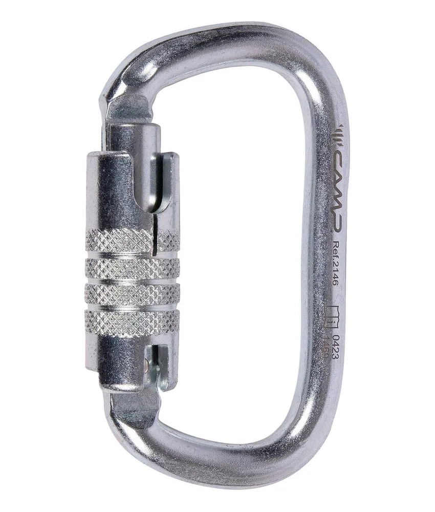 OVAL PLUS 3LOCK - Moschettone Camp, ad alta resistenza in acciaio - forma ovale