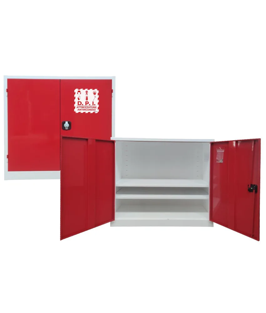 Armadio per contenimento DPI Safemax a 2 ripiani, 2 ripiani verniciati - 2 ante cieche - 1075x500x h1100 mm