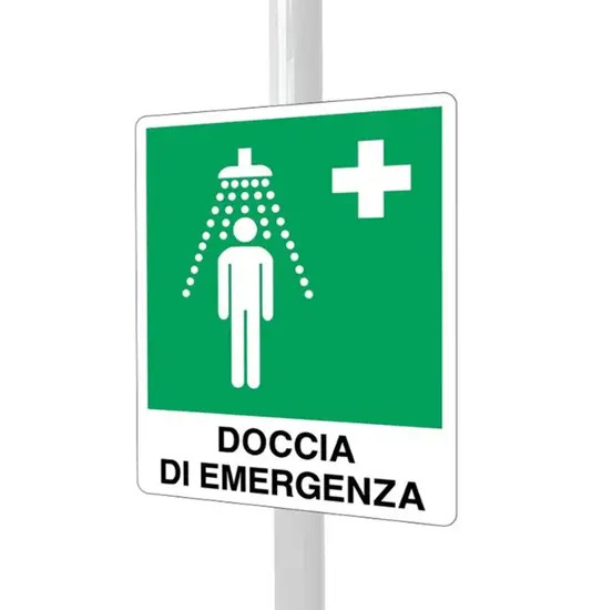Cartello doccia di emergenza