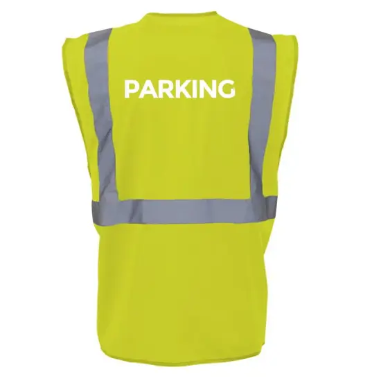Gilet alta visibilità Safemax con scritta PARKING
