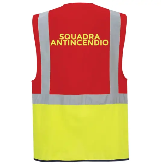 Gilet alta visibilità Safemax personalizzato per squadra antincendio