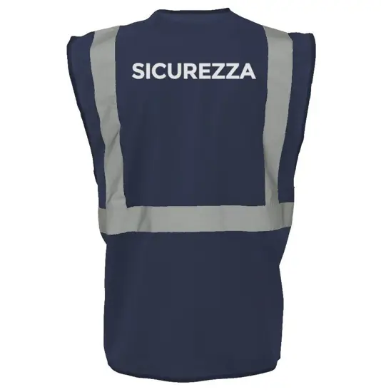 Gilet blu multitasche Safemax per Servizio di Sicurezza