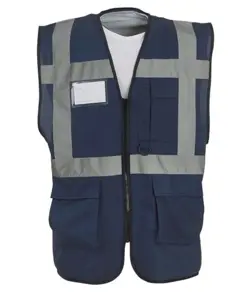 Gilet blu multitasche Safemax per Servizio di Sicurezza