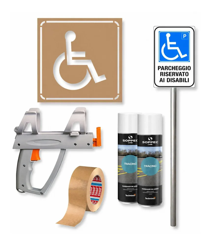Kit per parcheggio Safemax, per parcheggi aziendali e privati - con tutti gli elementi necessari per realizzare una zona parcheggio