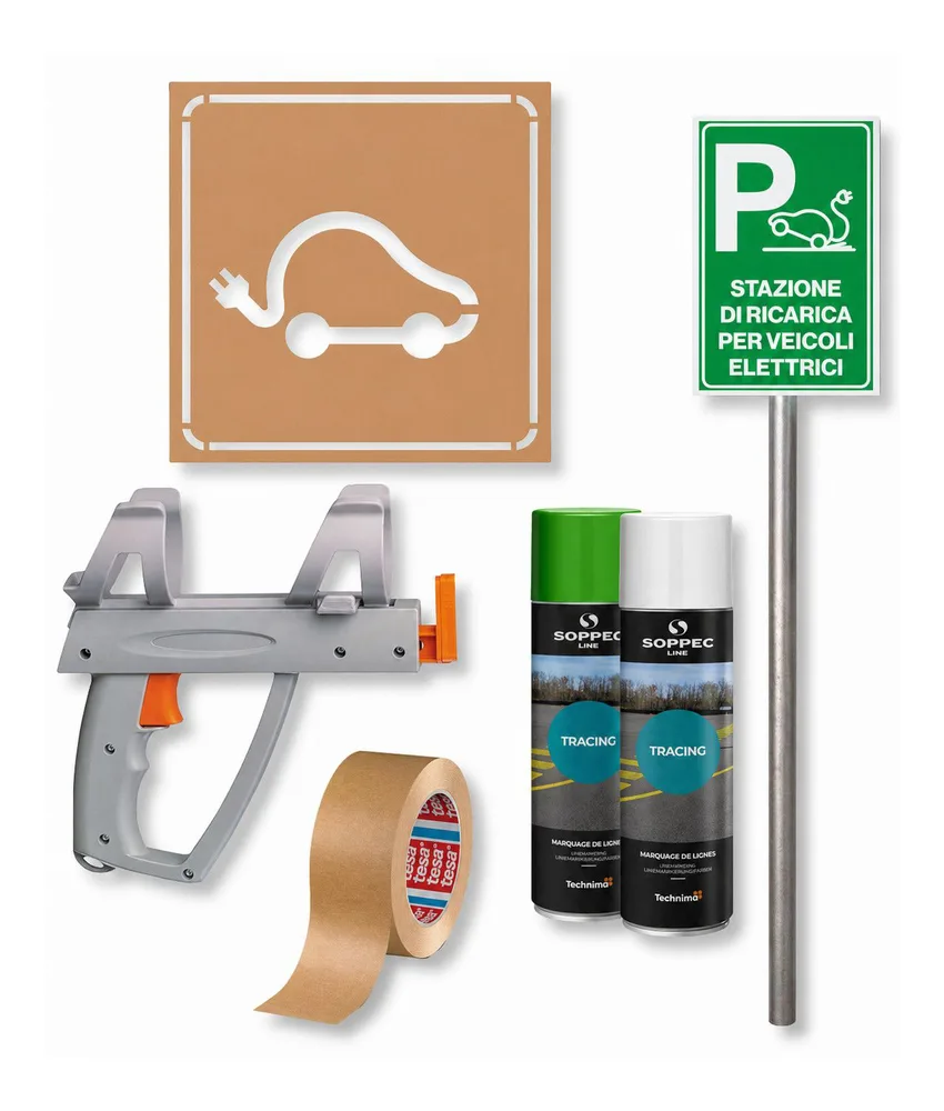 Kit per parcheggio Safemax, per parcheggi aziendali e privati - con tutti gli elementi necessari per realizzare una zona parcheggio