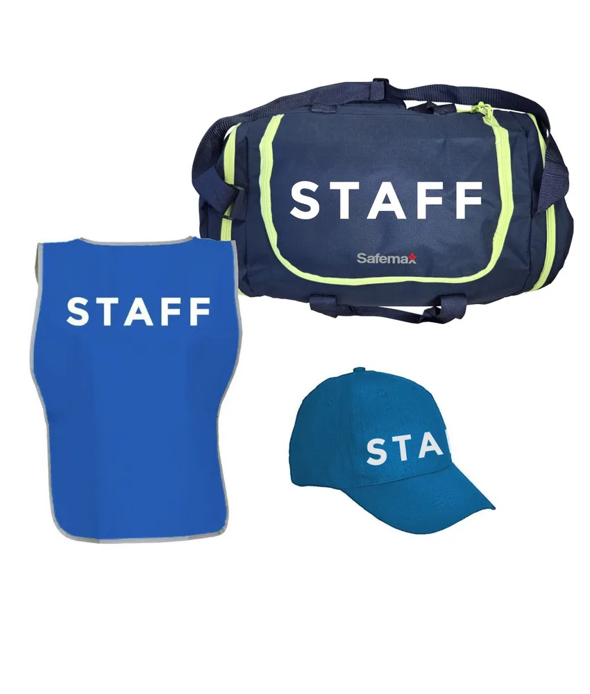 Kit Safemax con articoli per Staff accoglienza, borsa in poliestere con accessori utili per ambito Staff di accoglienza