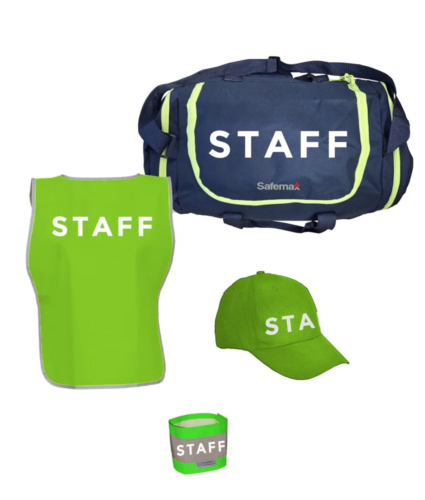 Kit Safemax con articoli per Staff, borsa in poliestere con accessori utili per ambito Staff