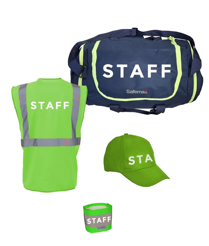 Kit Safemax con articoli per Staff, borsa in poliestere con accessori utili per ambito Staff