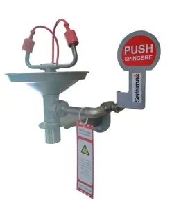 Lavaocchi di emergenza a muro in acciaio INOX Safemax