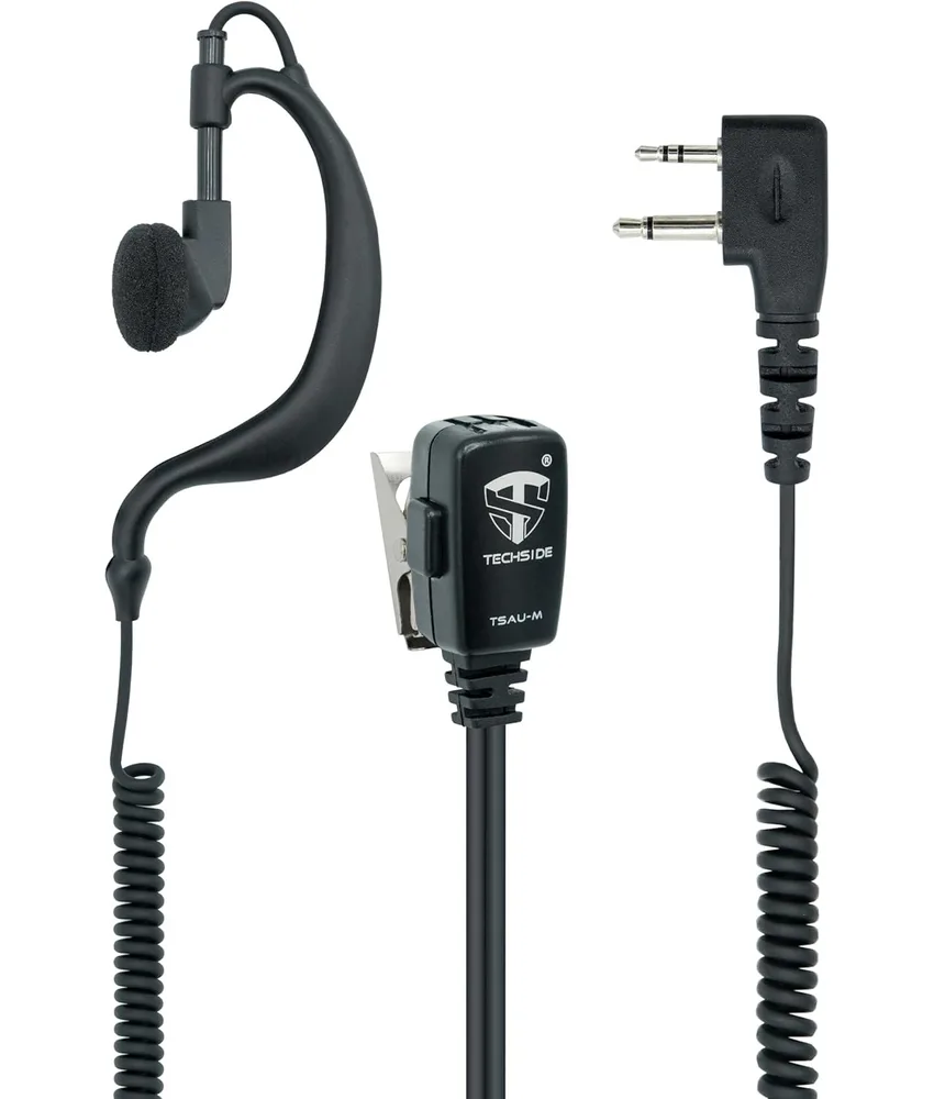 Microfono auricolare avvolgente Midland, doppio cavo a spirale 2 pin