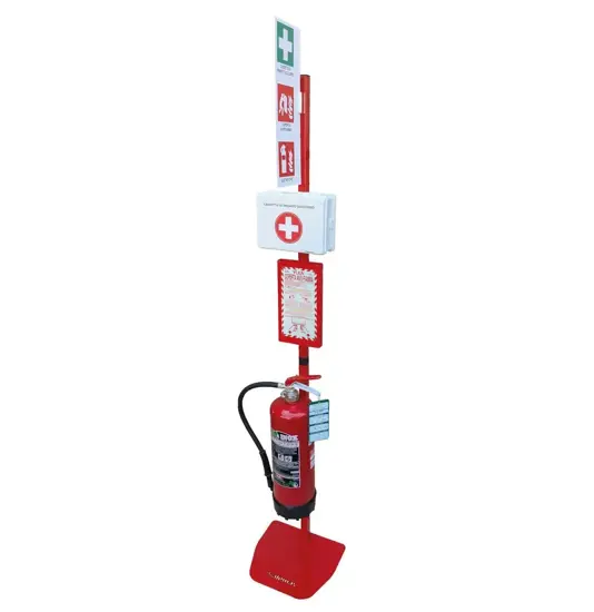 Piantana porta-estintore con coperta e cassetta pronto soccorso Safemax SafeHUB