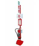 Piantana porta-estintore con coperta e cassetta pronto soccorso Safemax SafeHUB