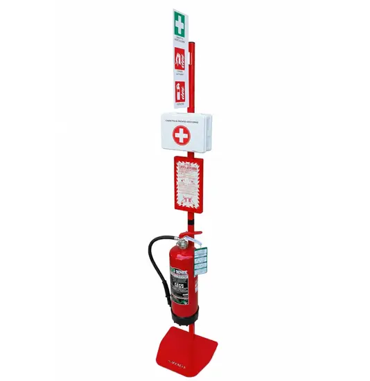 Piantana porta-estintore con coperta e cassetta pronto soccorso Safemax SafeHUB