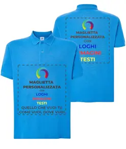 Polo personalizzata con stampa fronte e schiena
