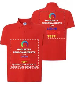 Polo personalizzata con stampa fronte e schiena