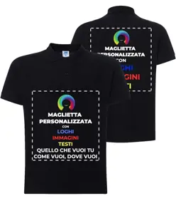 Polo personalizzata con stampa fronte e schiena