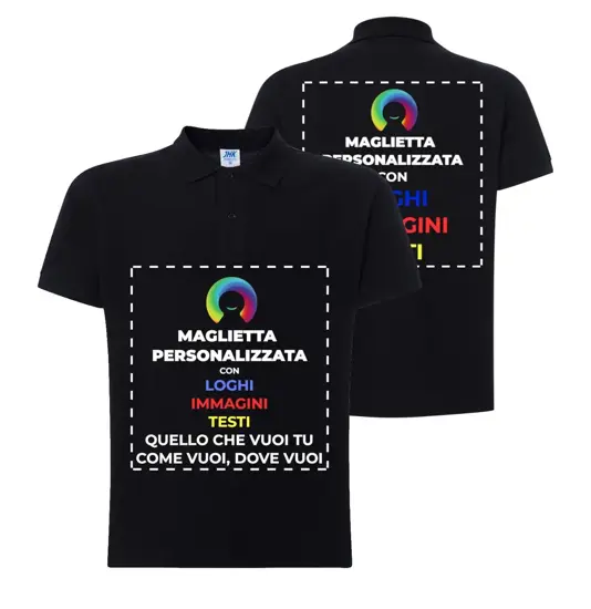 Polo personalizzata con stampa fronte e schiena