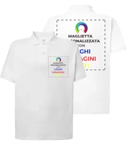 Polo personalizzata con stampa lato cuore e schiena