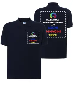 Polo personalizzata con stampa lato cuore e schiena