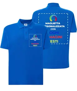 Polo personalizzata con stampa lato cuore e schiena