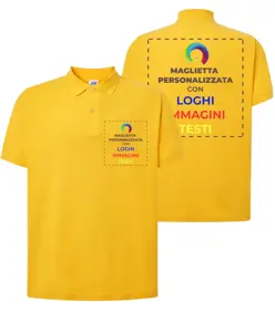 Polo personalizzata con stampa lato cuore e schiena