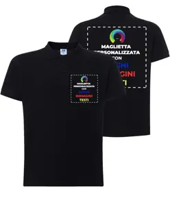 Polo personalizzata con stampa lato cuore e schiena