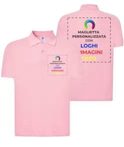 Polo personalizzata con stampa lato cuore e schiena