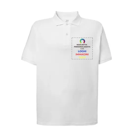Polo personalizzata con stampa lato cuore