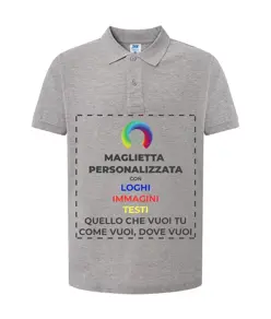 Polo personalizzata da uomo stampa fronte