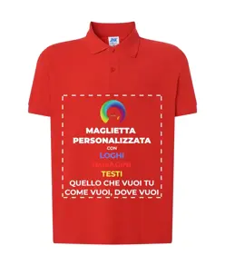 Polo personalizzata da uomo stampa fronte