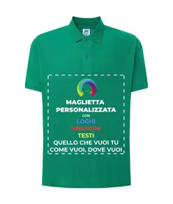 Polo personalizzata da uomo stampa fronte