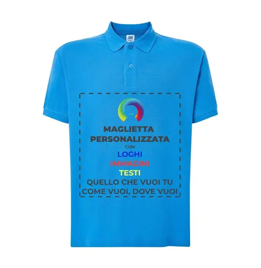 Polo personalizzata da uomo stampa fronte