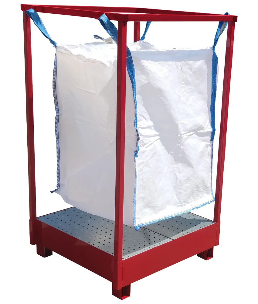 Struttura per Big Bag con vasca di contenimento Safemax, dimensioni: 100 x 100 x h185 cm