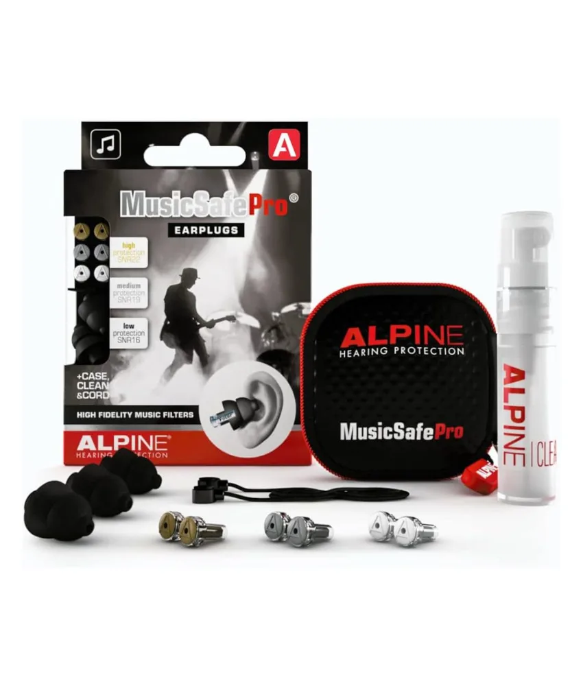 Tappi per orecchie per musicista Coverguard MusicSafe Pro, SNR=fino a 22 - tre set di filtri intercambiabili - riutilizzabili