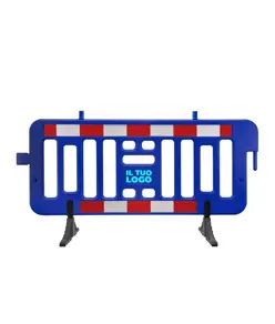 Transenna stradale in polietilene con bande rifrangenti Safemax blu