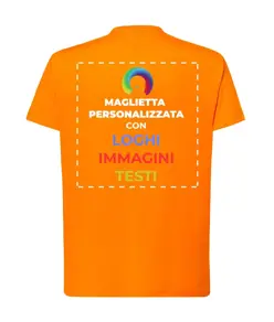 T-shirt personalizzata con stampa su schiena