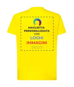 T-shirt personalizzata con stampa su schiena