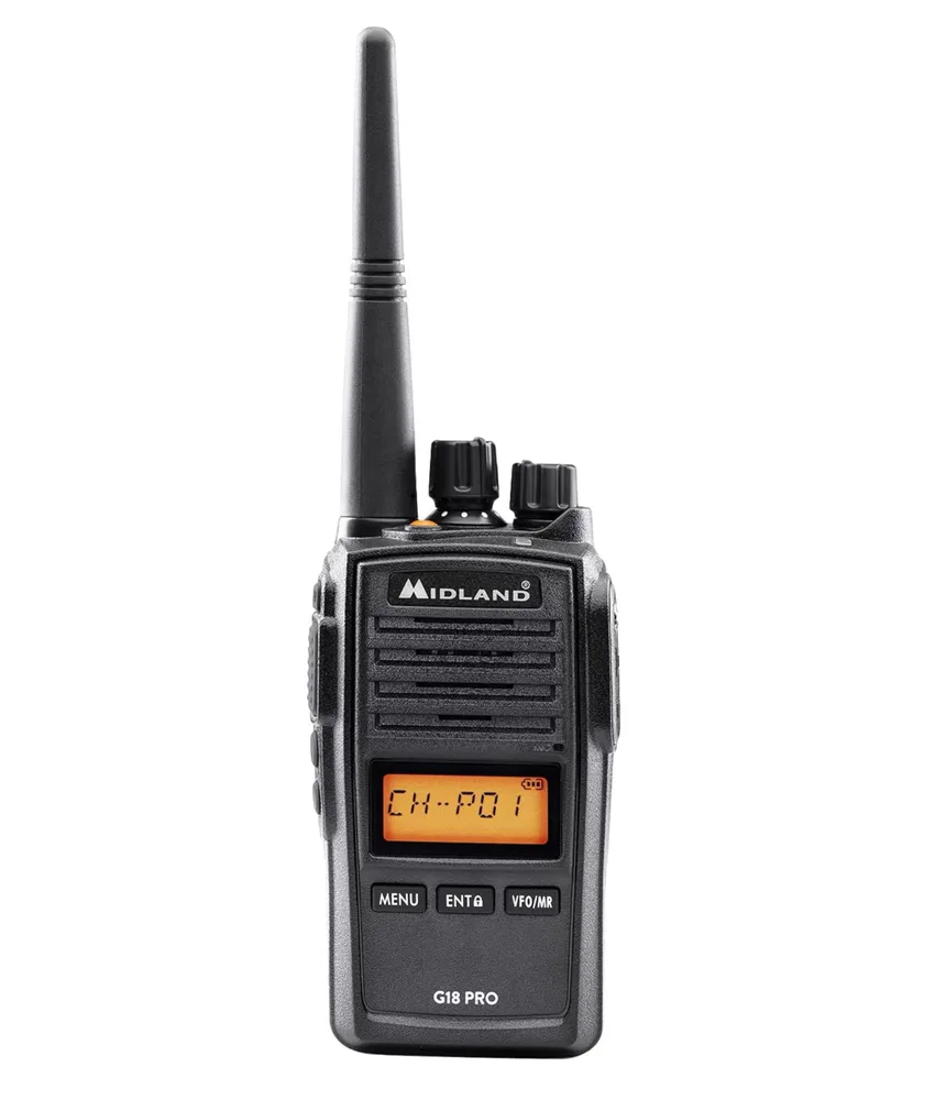 Walkie talkie Midland G18 PRO, 99 canali - portata fino a 12 km - autonomia fino a 19 ore
