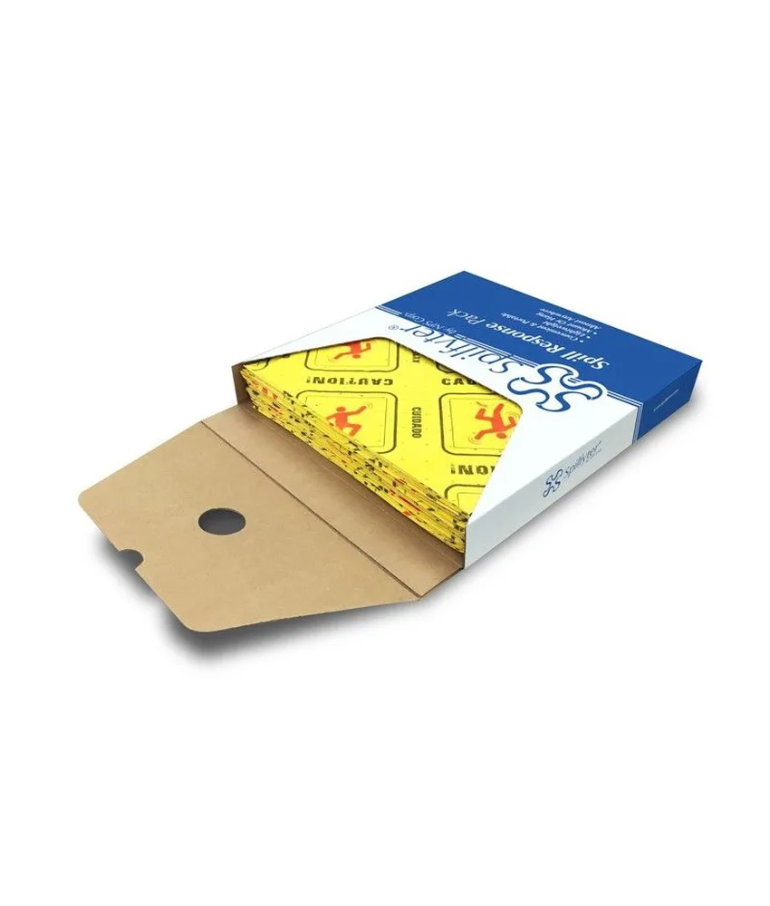 5 box da 25 panni assorbenti universali spilfyter HVU-700T, pratica confezione - alta visibilità - antistrappo