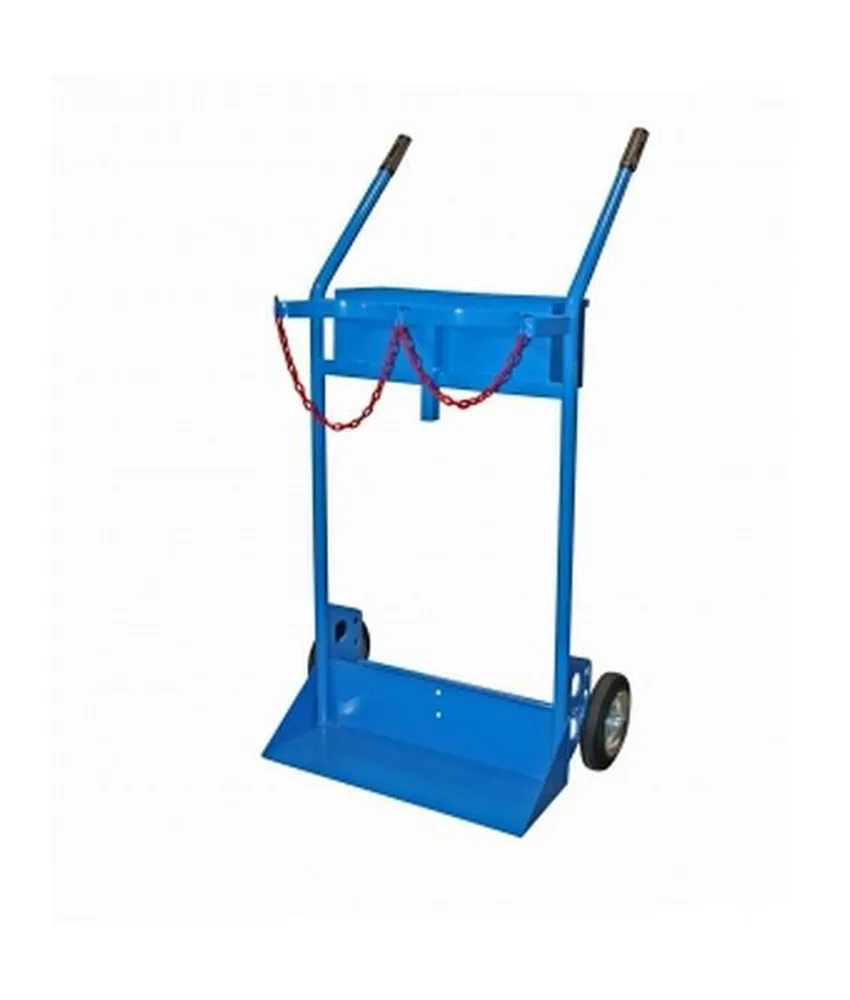 Carrello porta bombola biposto, 720x1250 mm - 2 ruote gomma piena