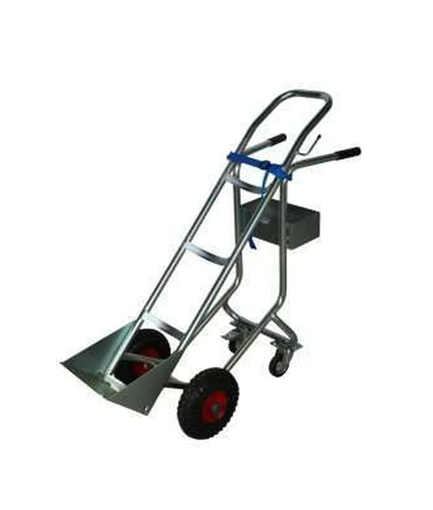 Carrello portabombola monoposto, ruote pneumatiche ø 260 mm - pala di carico 320x220 mm