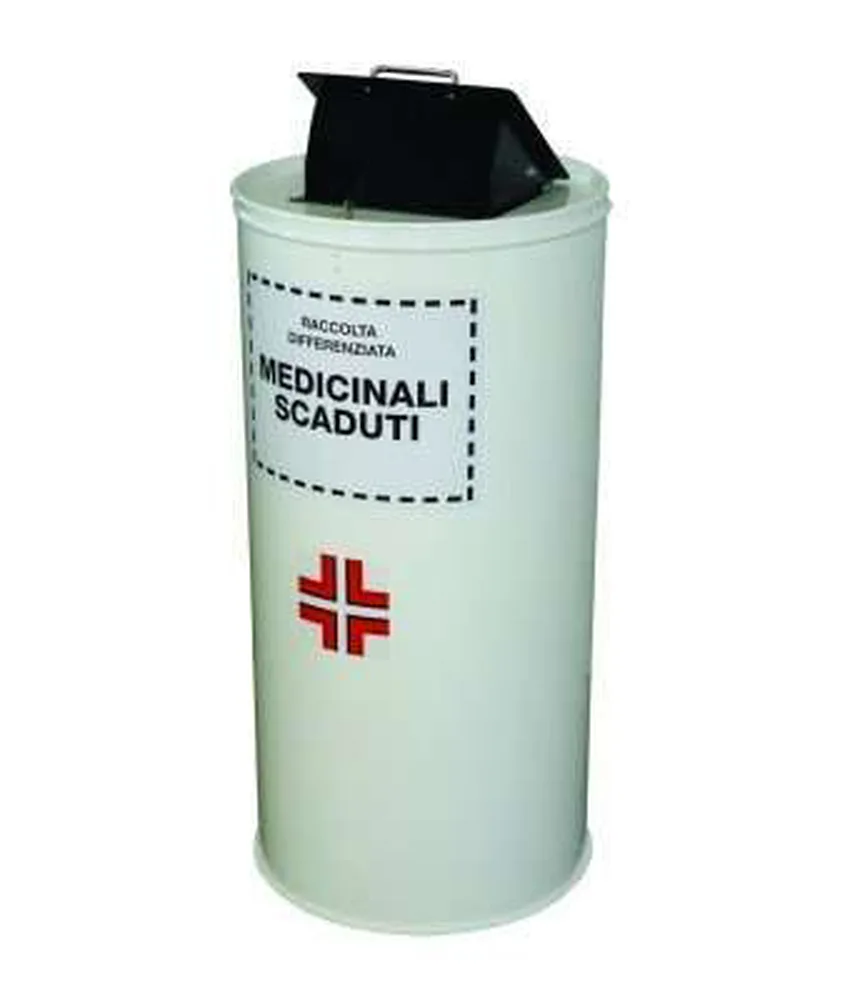 Contenitore di raccolta, in acciaio per medicinali - lavabile e disinfettabile