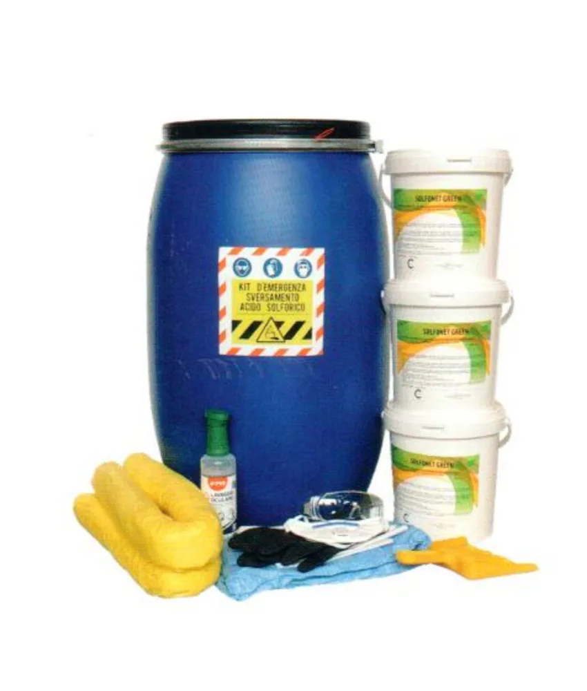 Kit d'emergenza in fusto, in polietilene - potere assorbente neutralizzante 30 lt