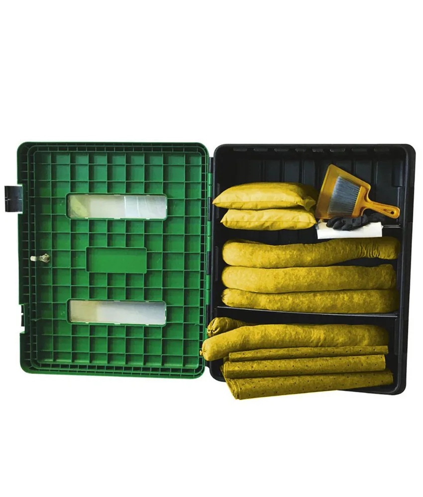 Kit per assorbenza chimici, in armadio - 25 panni - assorbimento minimo: 58 litri