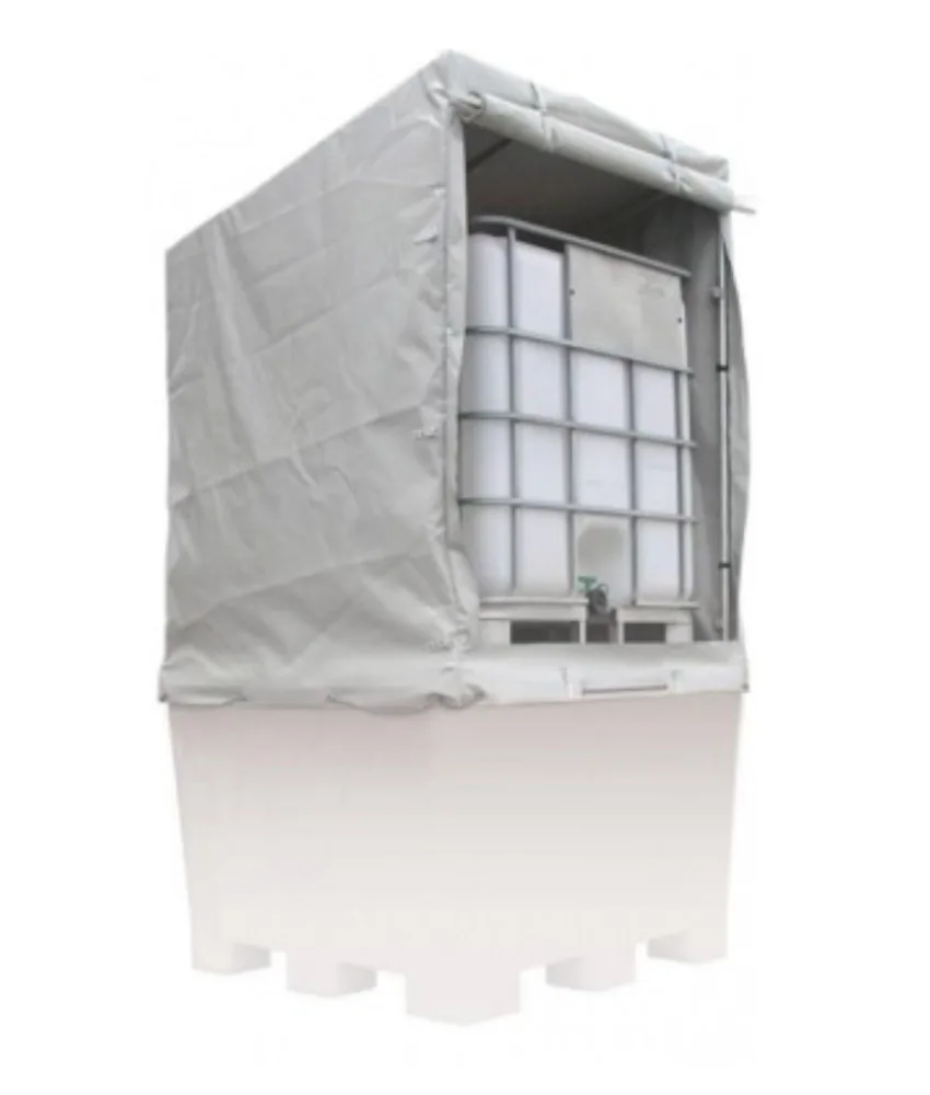 Telo pvc per copertura, per vasche di raccolta - apertura a velcro - fissaggio con elastico e occhielli